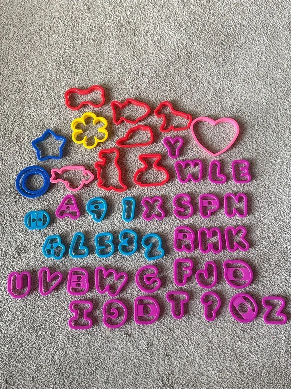 Colorful Alphabet & Shape Cookie Cutters Set of 47!